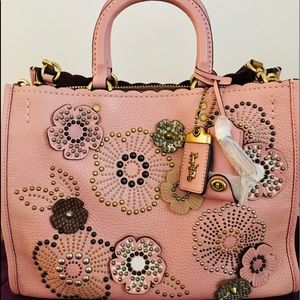 Coach 1941 Rogue Tea Rose Snakeskin rivets Peony